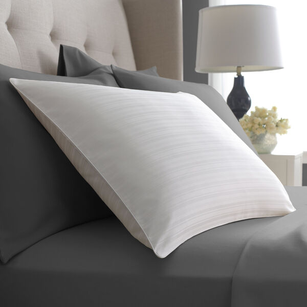 Luxury Goose Down Organic Cotton Cover Pillow White Trim - lifestyle